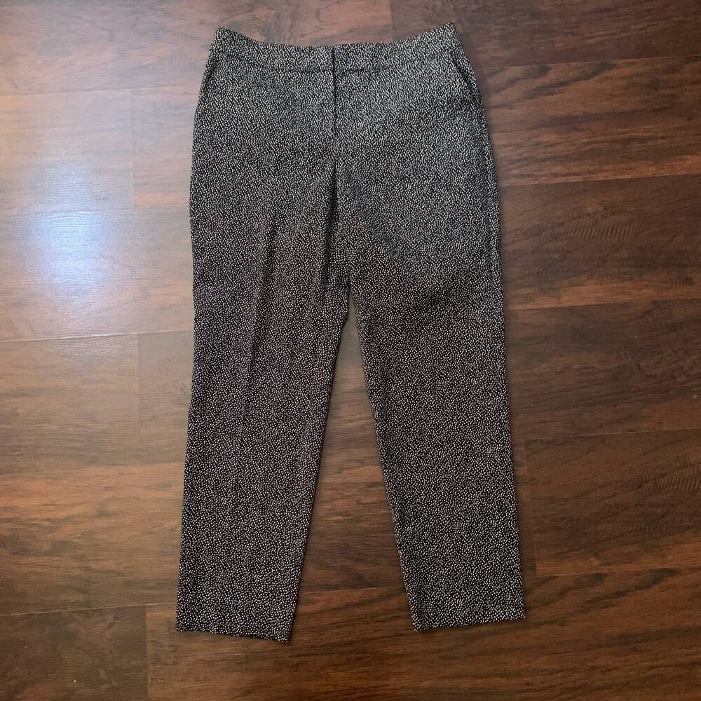 St. John Emma black & cream dot print dress pants size 8 - Picture 2 of 13